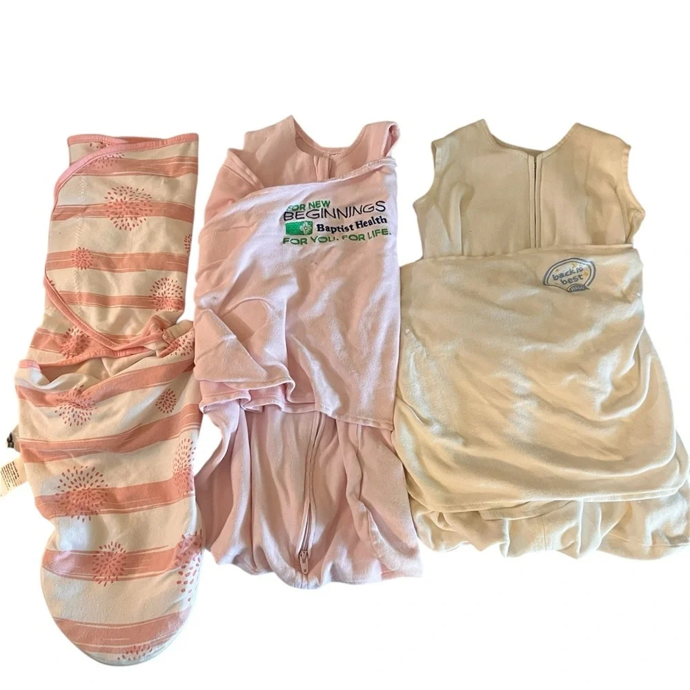 Bundle of 3 Newborn Swaddles – HALO SleepSack & Owen & Tate 0–3M Baby Wraps